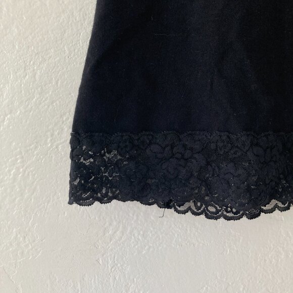 ELLE Black Lace Trim Tank Top Y2K Whimsigoth 90s XL Bella Swan Elena Gilbert - Picture 6 of 10